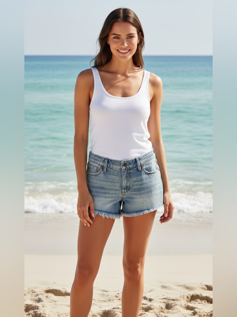 Lucky Brand Blue Frayed Denim Shorts